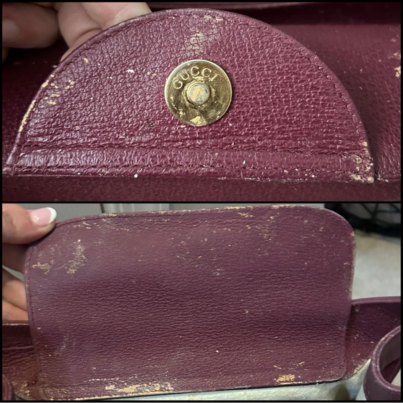 RARE Authentic Vintage Gucci Burgundy Suede Diana Tote Bag Bamboo Handles - Picture 14 of 17